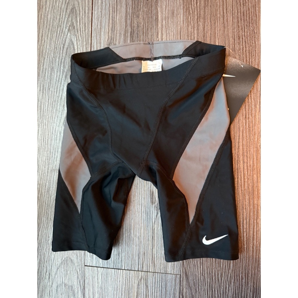 Nike Swim Boys Black Grey Jammer Performance Swim Shorts NWT Size‎ 8-10 years